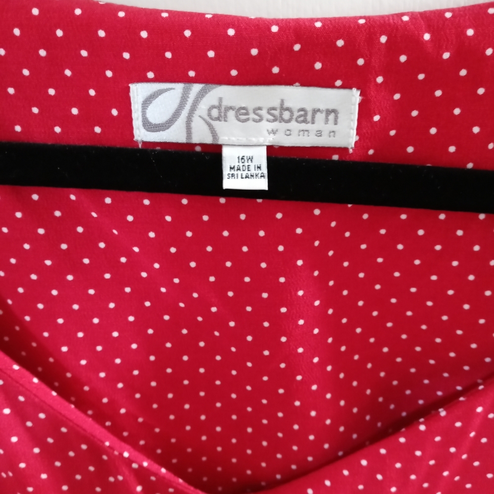 Red polka dot button down dress - Picture 2 of 6